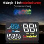 D5000 OBD2 5 inch Vehicle-mounted Head Up Display Security System, Support Car Speed / Engine Revolving Speed Display / Water Temperature / Battery Voltage / Detection and Elimination Fault Code