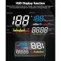 D5000 OBD2 5 inch Vehicle-mounted Head Up Display Security System, Support Car Speed / Engine Revolving Speed Display / Water Temperature / Battery Voltage / Detection and Elimination Fault Code