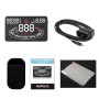 E300 5.5 inch Car OBDII / EUOBD HUD Vehicle-mounted Head Up Display Security System, Support Speed & Fuel Consumption, Overspeed Alarm, Fuel Consumption, Water Temperature, etc.(Black)