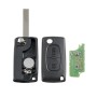 For PEUGEOT 2 Buttons Intelligent Remote Control Car Key with PCF7961 Integrated Chip & Battery & Holder & Slotted Key Blade & ASK Signal, Frequency: 433MHz