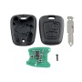 For PEUGEOT 206 2 Buttons Intelligent Remote Control Car Key with Integrated Chip & Battery, Frequency: 433MHz