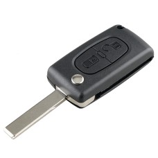 For PEUGEOT 2 Buttons Intelligent Remote Control Car Key with PCF7961 Integrated Chip & Battery & Holder & Slotted Key Blade & FSK Signal, Frequency: 433MHz