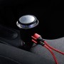 Car Dual USB Charger Air Purifier Negative Ions Air Cleaner (Black)