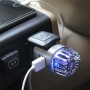 2 в 1 автомобильном отрицательном ионный ароматерапевтический очиститель воздуха Увлажнитель + Двойное USB-автомобильное зарядное устройство (серебро)