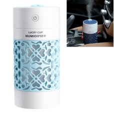 SQT-J02 Mini Fan Air Humidifier LED Night Lamp Aroma Essential Oil Diffuser with USB Port for Home Office Car(Blue)