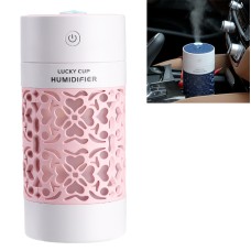 SQT-J02 Mini Fan Air Humidifier LED Night Lamp Aroma Essential Oil Diffuser with USB Port for Home Office Car(Pink)