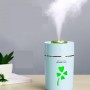 SQT-Q44 USB Mini Four-leaf Grass Air HumidifierColorful  LED Night Light Purifier Atomizer for Home Car Office(White)