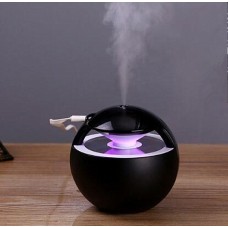 Mini USB Humidifier Creative Car Ultra Mute Atomizing Humidifier Colorful Light Atmosphere Air Humidifier(Black)