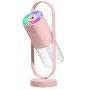 200ML Magic Projection Anion Air Humidifier Essential Oil Diffuser Cool Mist Air Purifier with 7 Color Lights(Pink)