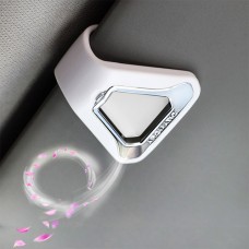 Hanging Creative Aroma Clip Air Freshener Nature Perfume Smell Aromatherapy For Sun Visor Backseat(White + Silver)
