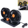 HUXIN HX-T303 6.5W 360 Degree Adjustable Rotation Two Head Low Noise Mini Electric Car Fan, DC12V