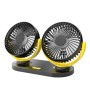 Multi-function Office Car Big Wind Force Mute Electric Fan(Yellow)