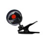 HUXIN HX-T602 6.5W 4.5inch 360 Degree Adjustable Rotation Clip One Head Low Noise Mini Electric Car Fan with Gear Switch, DC24V