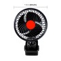 HUXIN HX-T604 12W 6inch 360 Degree Adjustable Rotation Clip One Head Low Noise Mini Electric Car Fan with Gear Switch, DC24V