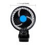 HUXIN HX-T601 4W 4.5inch 360 Degree Adjustable Rotation Clip One Head Low Noise Mini Electric Car Fan with Gear Switch, DC12V