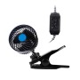 HUXIN HX-T603 9W 6inch 360 Degree Adjustable Rotation Clip One Head Low Noise Mini Electric Car Fan with Gear Switch, DC12V