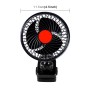 HUXIN HX-T602E 6.5W 4.5inch 360 Degree Adjustable Rotation Clip One Head Low Noise Mini Electric Car Fan with Roller Switch, DC24V