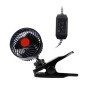 HUXIN HX-T602E 6.5W 4.5inch 360 Degree Adjustable Rotation Clip One Head Low Noise Mini Electric Car Fan with Roller Switch, DC24V