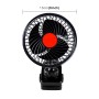 HUXIN HX-T604E 12W 6inch 360 Degree Adjustable Rotation Clip One Head Low Noise Mini Electric Car Fan with Roller Switch, DC24V