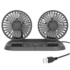 F410 USB 5V Car Dual-head Folding Electric Cooling Fan with Temporary Temporary Parking Card
