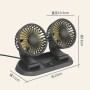 F410 USB 5V Car Dual-head Folding Electric Cooling Fan with Temporary Temporary Parking Card