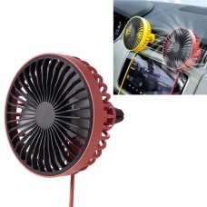 F829 Portable Car Air Outlet Electric Cooling Fan with LED Light(Red)