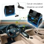 HX-T301 DC 12V 7W 2-Speed Adjustable Silent Blower Car Cooling Air Fan (Black + Blue)