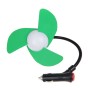 Mini Car Cigarette Lighter Powered 3-Blade Cooling Fan(Green)