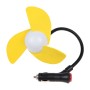 Mini Car Cigarette Lighter Powered 3-Blade Cooling Fan(Yellow)