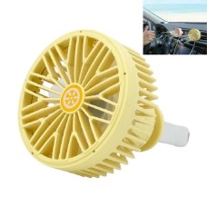 Car Vent Fan Multi-function USB Interface Mini LED Lamp Car Fan(Yellow)