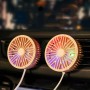 Car Vent Fan Multi-function USB Interface Mini LED Lamp Car Fan(Yellow)