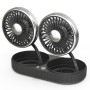 F303 Car USB Fan Car Shake Head Fan(Double Head Silver)