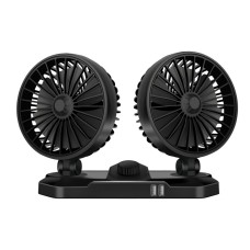 F558 With USB Mobile Phone Charging Car Fan 12/24V Car Truck Double Shaking Head Fan(Double Head 12V)