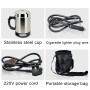 Universal DC 24V Stainless Steel Car Electric Kettle Heated Mug Heating Cup with Charger Cigarette Lighter for Car and Family, Capacity: 880ML