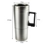 DC 24V Stainless Steel Car Electric Kettle Heated Mug Heating Cup with Charger Cigarette Lighter, Capacity: 300ML