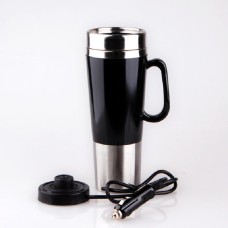 Electric Water Insulated Car Mug Travel Heating Cup Kettle, Capacity: 450ML, Voltage:12V(Black)