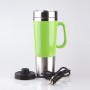 Electric Water Insulated Car Mug Travel Heating Cup Kettle, Capacity: 450ML, Voltage:12V(Green)