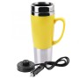 Electric Water Insulated Car Mug Travel Heating Cup Kettle, Capacity: 450ML, Voltage:24V(Yellow)