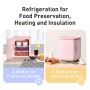 Baseus Igloo Mini Fridge 6L Cooler Warmer Refrigerator for Students 220V EU Plug(Pink)