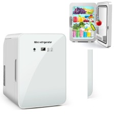 JC-12L 12L Косметическая холодильная стеклянная дверная холодильная холодильник Домашний мини-холодильник с двойным использованием, Plug Cn, стиль: цифровой дисплей (белый)