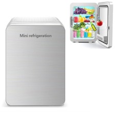 JC-12L 12L Косметическая холодильная стеклянная дверная холодильник Домашний мини-холодильник с двойным использованием, Plug Cn, стиль: обычный (серебро)