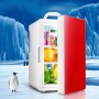 Cabinet Type Car Home Dual-purpose 16-liter Hot and Cold Small Refrigerator, Style:Single-core Red Door(CN Plug)