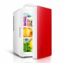 Cabinet Type Car Home Dual-purpose 16-liter Hot and Cold Small Refrigerator, Style:Single-core Red Door(CN Plug)