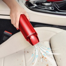 Автомобильная вакуумная очиститель беспроводная зарядка домашний автомобиль Двухцелевой мощный маленький ручной пылесос с безопасным молотом (красный)