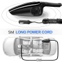 Car Vacuum Cleaner High Power 120W Home Car Dual-use Vacuum Cleaner Powerful Dry and Wet Wired Models Seventh Generation(Black)