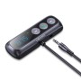 USAMS US-SJ503 USB Car FM Bluetooth Digital Audio Adapter, Support AUX & 128GB TF Card & Hands-free Call & Navigation Broadcast(Black)