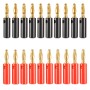 A6546 20 in 1 Car Red and Black Cover Gold-plated 4mm Banana Head Audio Plug