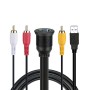 USB 3.0 Male + 3 RCA to USB 3.0 Female + 3.5mm Female Connector Car Adapter Cable, Length: 100cm