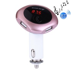Car Q7 Moving Head Dual USB Charger Car Bluetooth FM Transmitter Kit, Support LCD Display / TF Card Music Play / Hands-free(Rose Gold)
