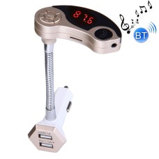 GT86 Dual USB Charger Car Bluetooth FM Transmitter Kit, Support LCD Display / TF Card Music Play / Hands-free(Gold)